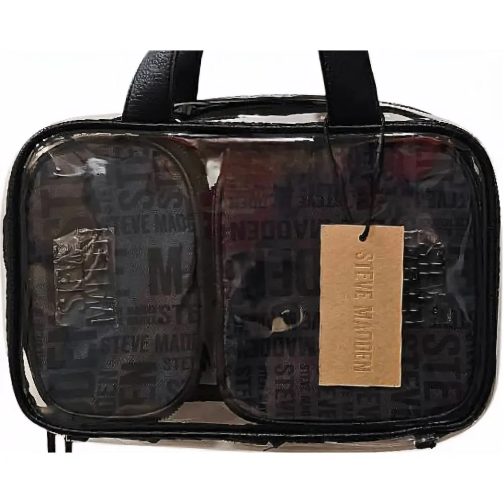 Steve Madden Logo/Clear Triple Compartment Weekender‎